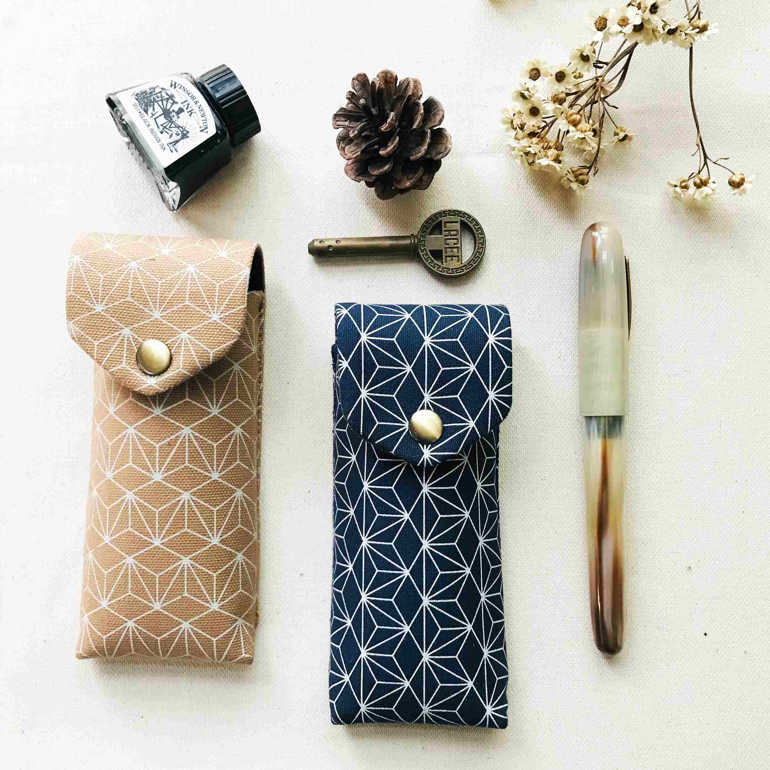 Cotton Print Grilles 2 Pen Pencase