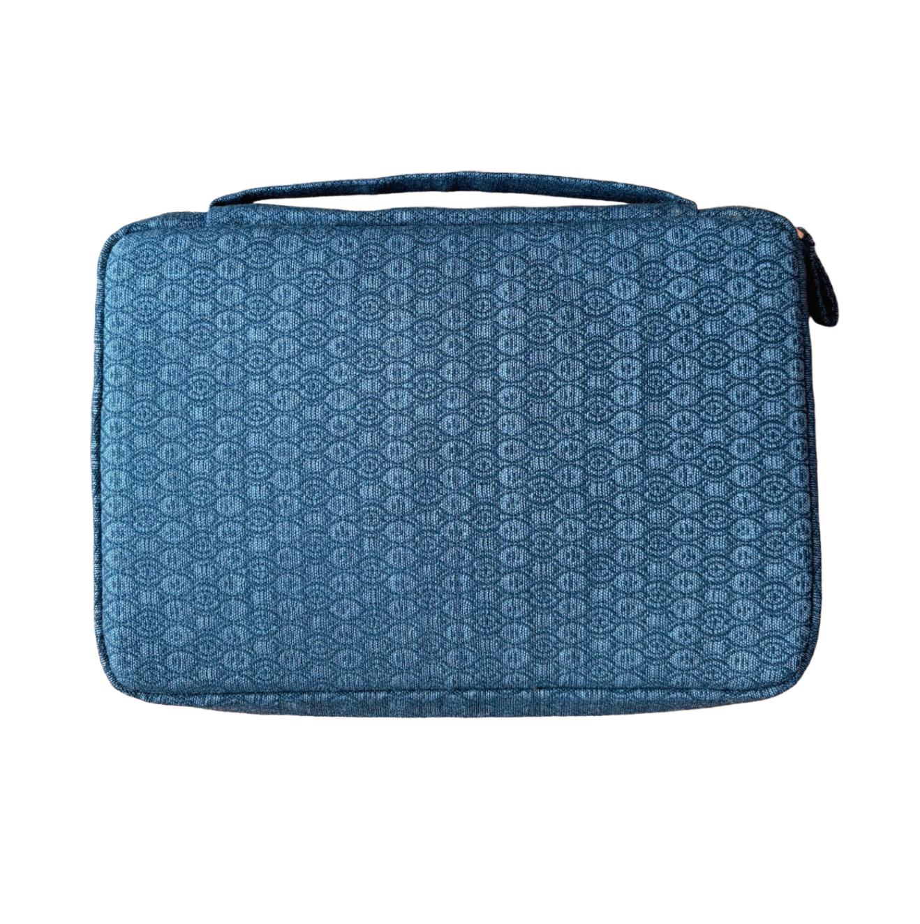 Gray Blue Cotton Zippered 20 Pen Case