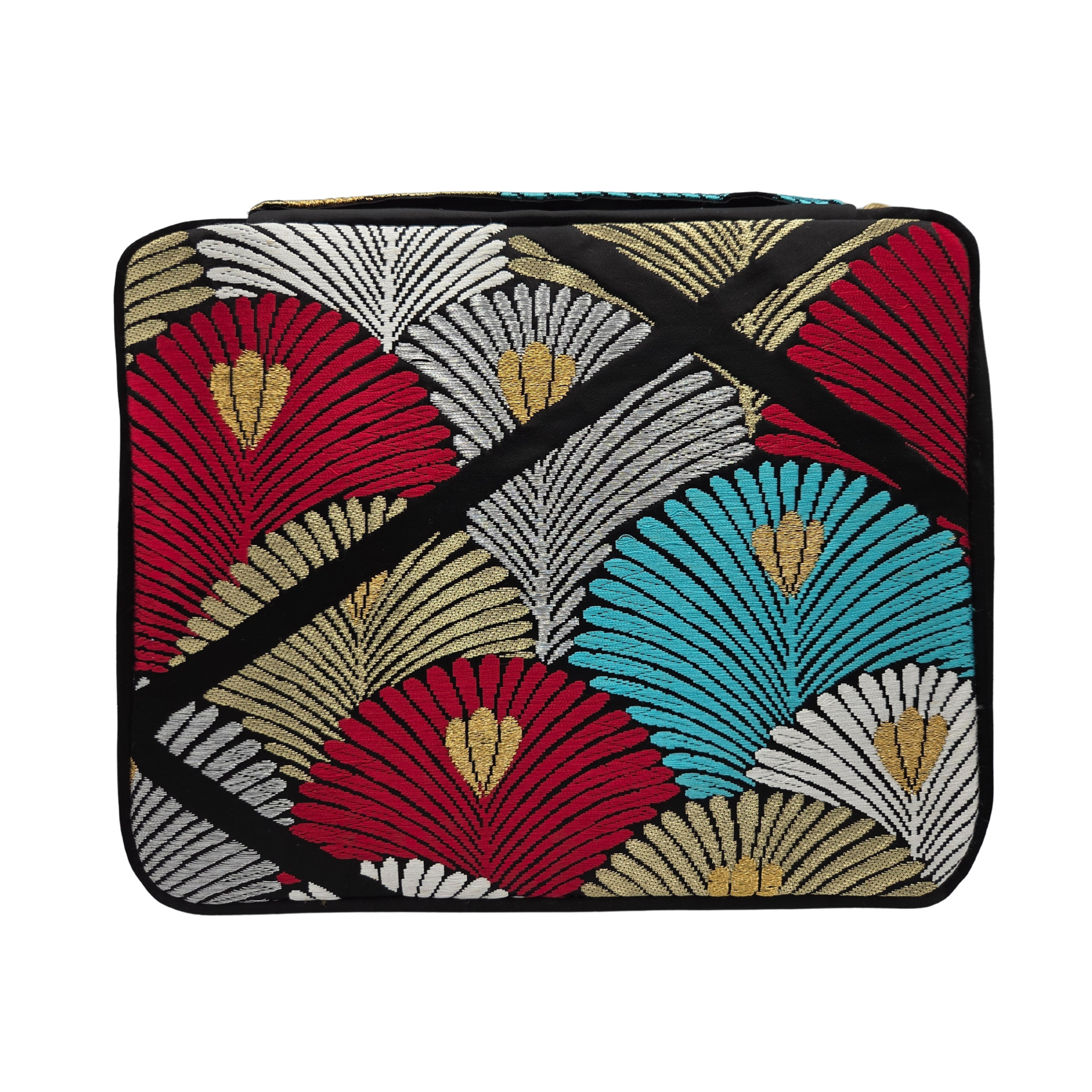 Kimono Fabric 5 Slots Pen Case for Larger Pens (Black)