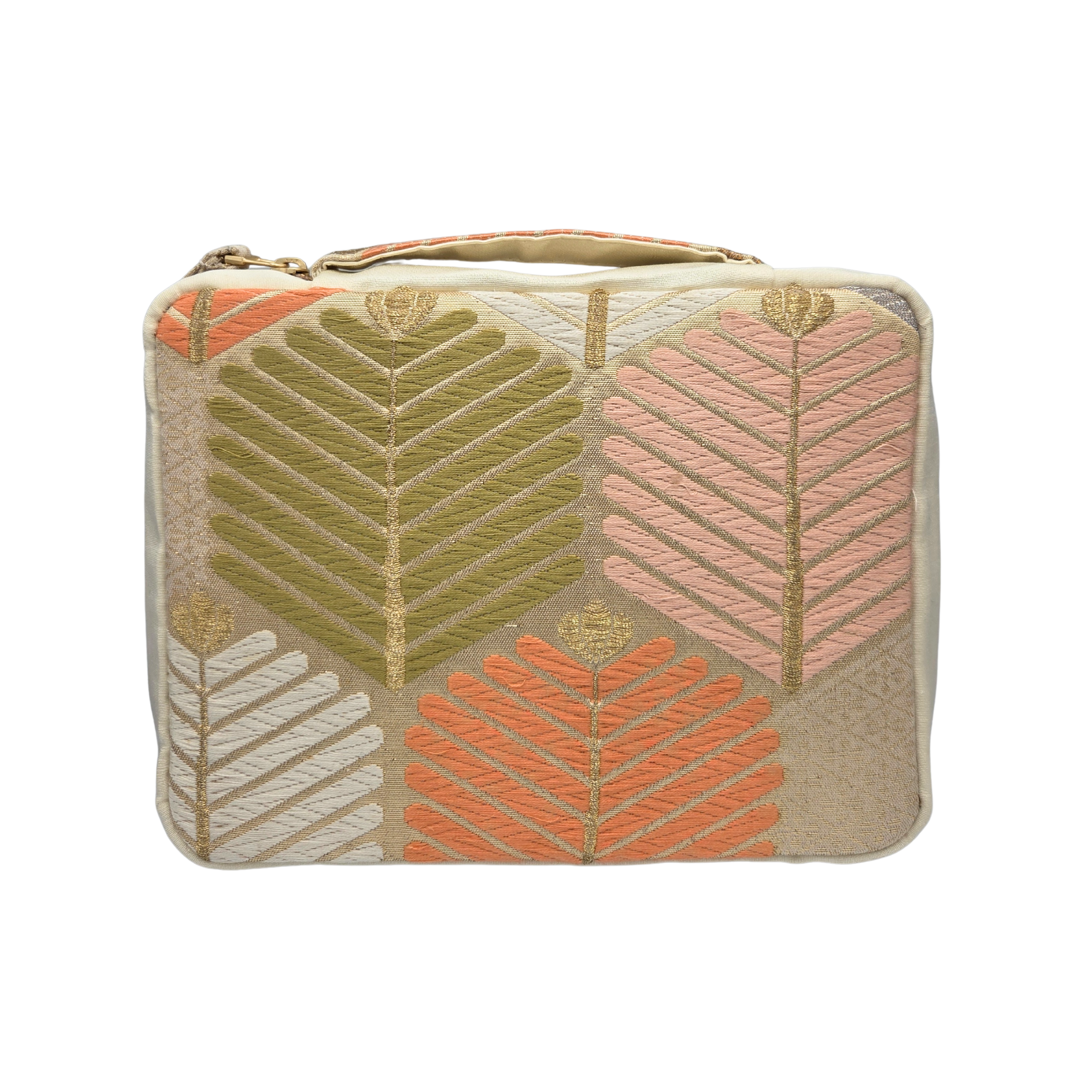 Kimono Fabric 5 Slots Pen Case for Larger Pens (Beige)