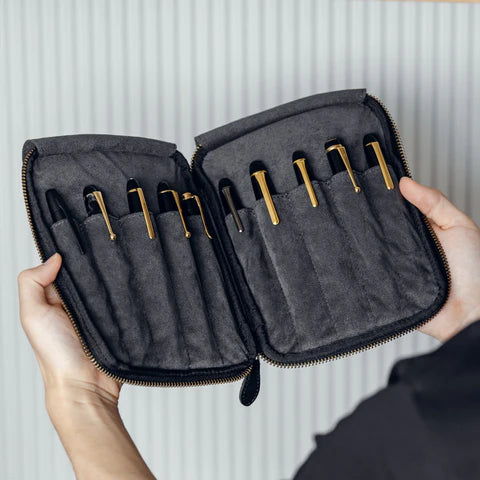 10-Slot Zip Pen Case (Tochigi Leather)