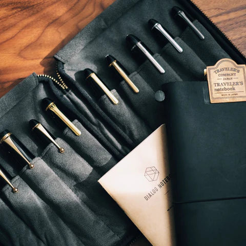 10-Slot Zip Pen Case (Tochigi Leather)