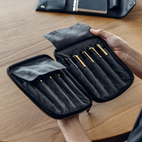 10-Slot Zip Pen Case (Tochigi Leather)