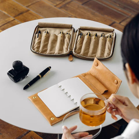 10-Slot Zip Pen Case (Tochigi Leather)