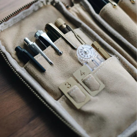 3-Slot Zip Pen Case (Tochigi Leather)