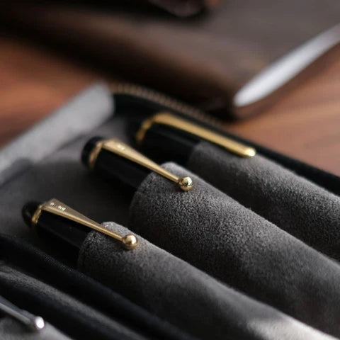 3-Slot Zip Pen Case (Tochigi Leather)