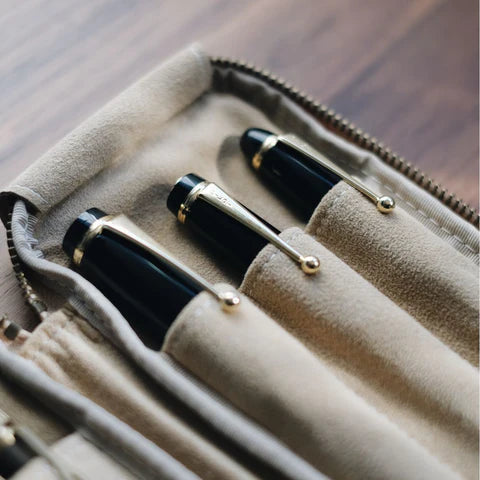 3-Slot Zip Pen Case (Tochigi Leather)