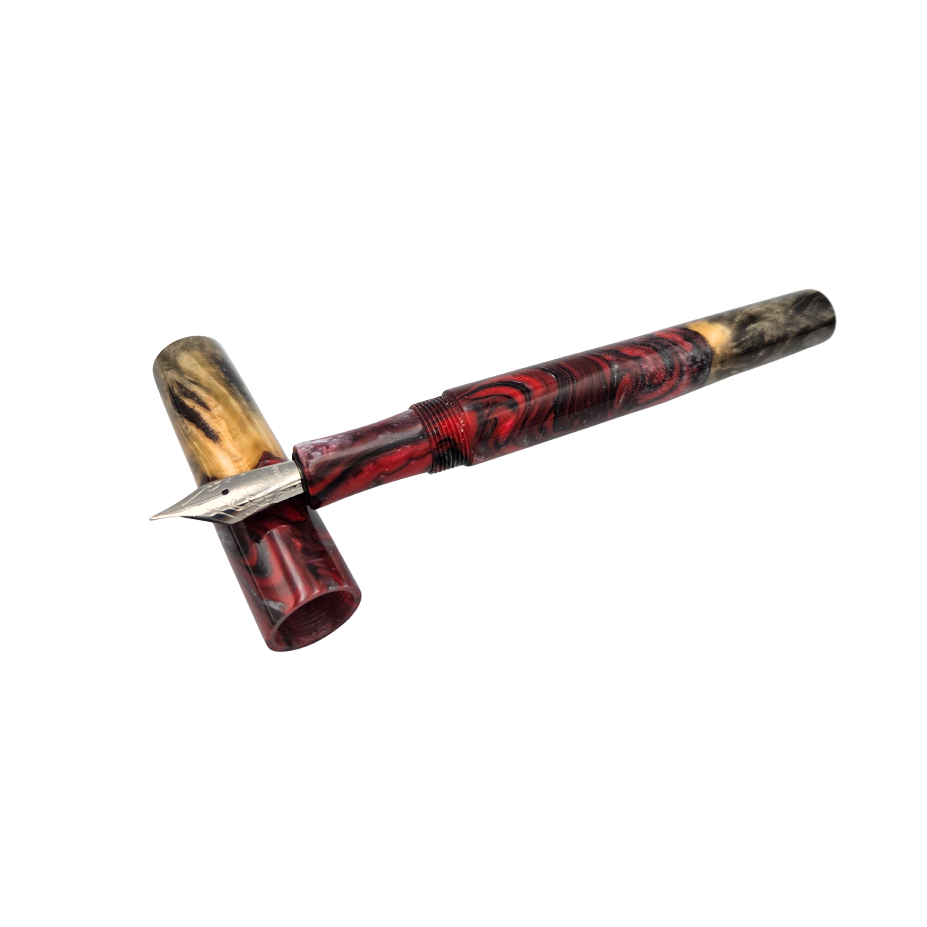 Red/Black Buckeye Burl Wood 2