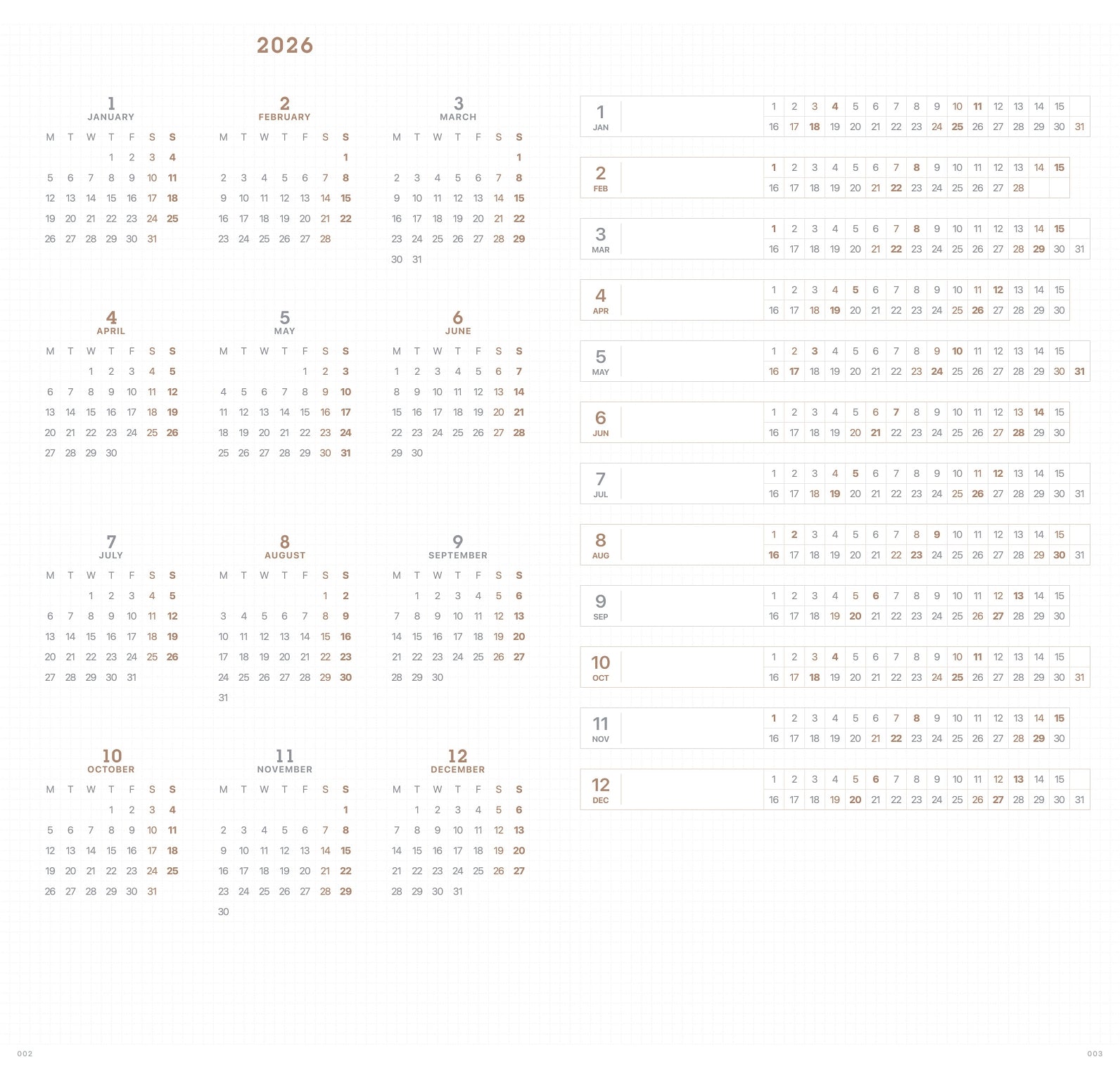 2026 SLIM BIWEEK PLANNER
