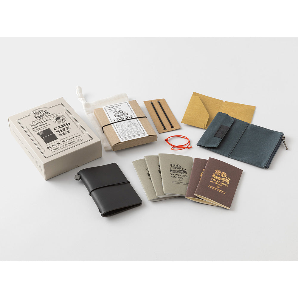 (Ships end April) TRAVELER'S notebook Card Size 20th Anniversary Set Black