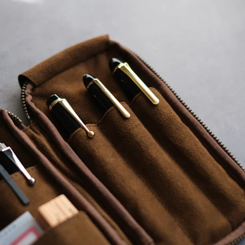 3-Slot Zip Pen Case (Tochigi Leather)