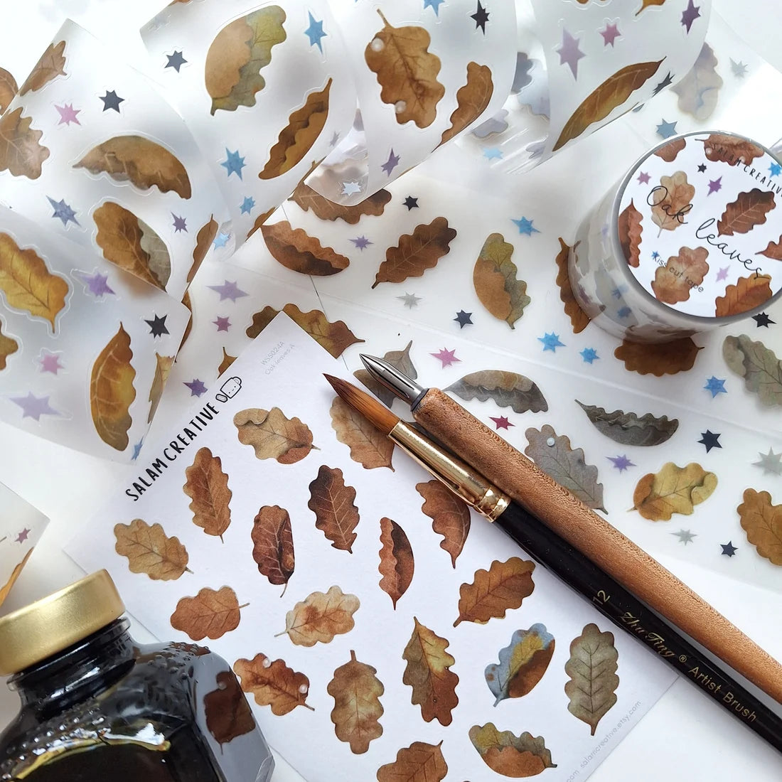 Oak Leaves Kiss Cut PET tape