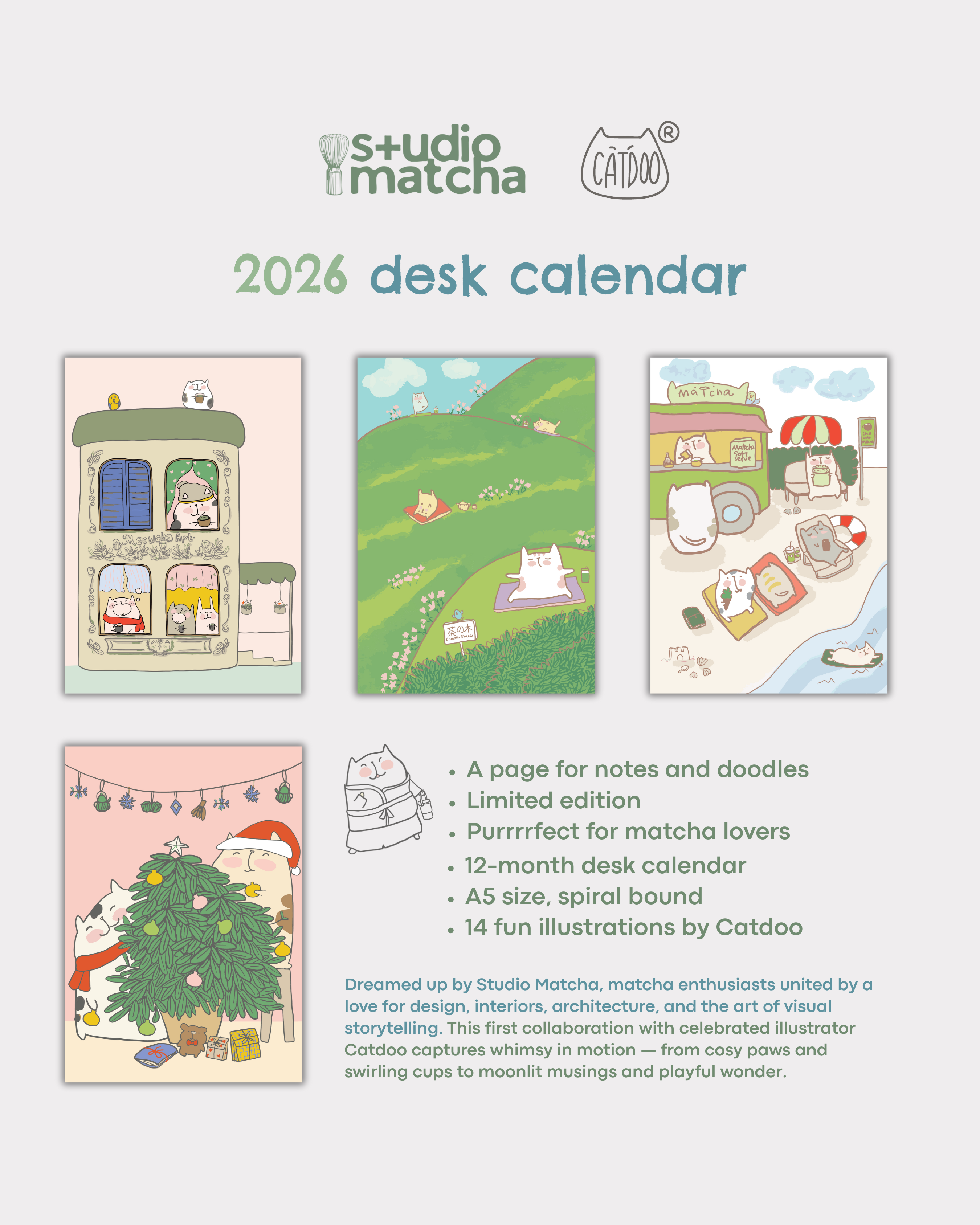 Catdoo X Studio Matcha 2026 Calendar