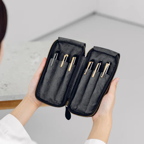 6-Slot Zip Pen Case (Pebble Nume)