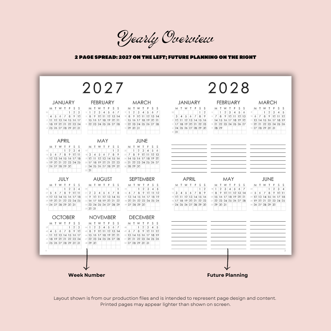 2027 Plans - Weekly Planner (Pre-Order)