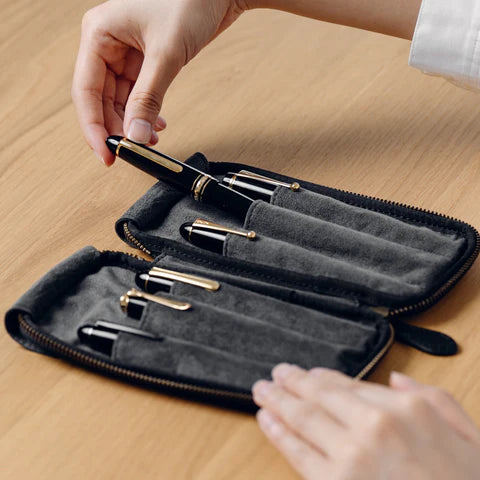 6-Slot Zip Pen Case (Pebble Nume)