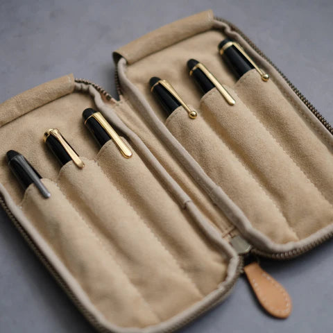 6-Slot Zip Pen Case (Tochigi Leather)