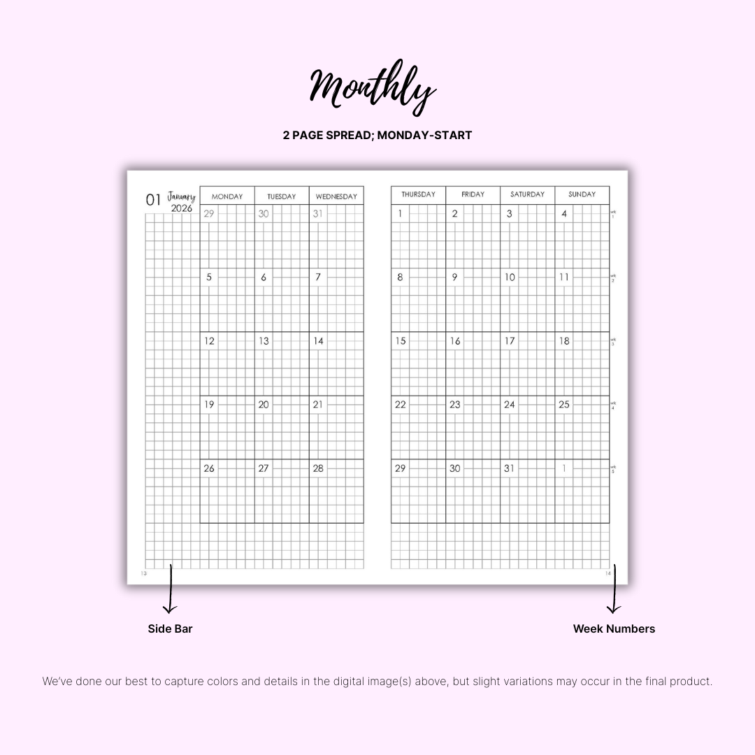 2026 Plans - Monthly (PRE-ORDER)