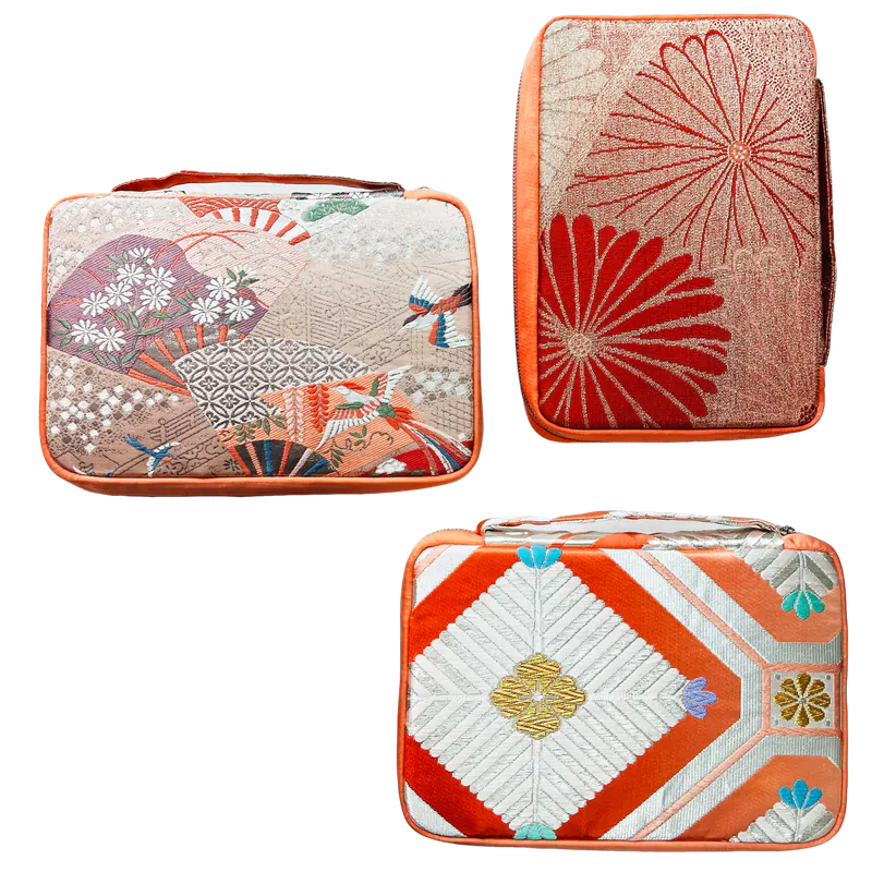 Kimono Obi Fabric 20 Pen Case (Fan Shaped)