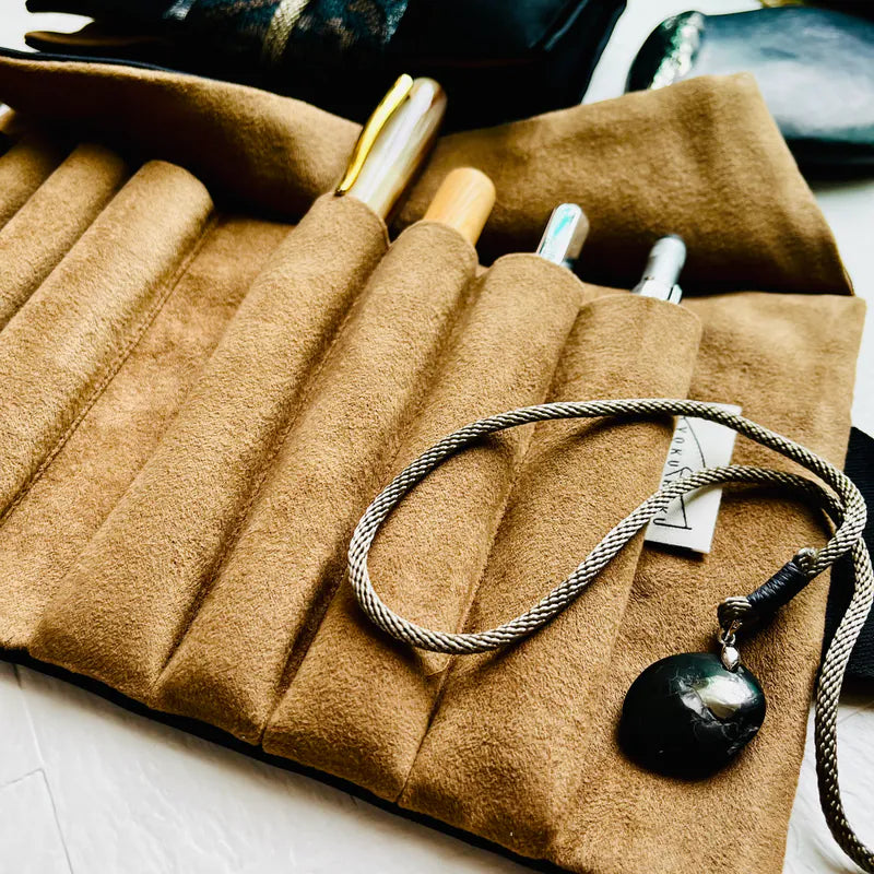 Dragon Bone Stone Pen Roll Case 8 Slot