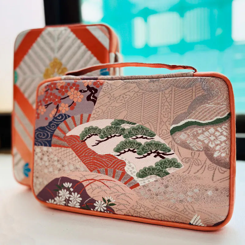Kimono Obi Fabric 20 Pen Case (Fan Shaped)