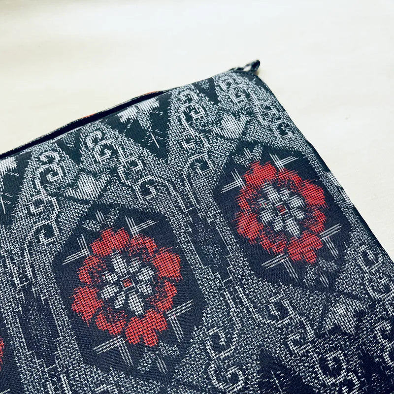 Kimono Fabric Zippered 5 Slots Pen Case for Larger Pens