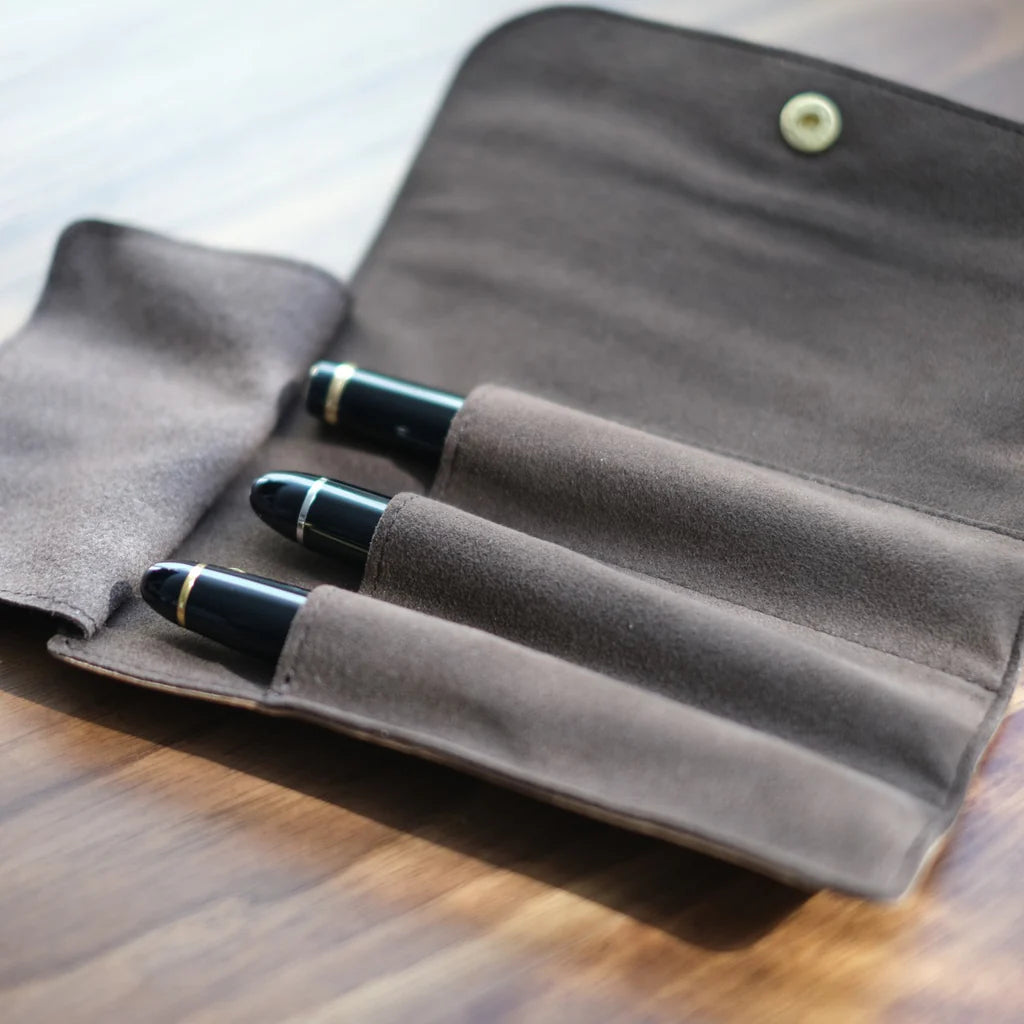 3-Slot Roll Pen Case (Tochigi Leather)