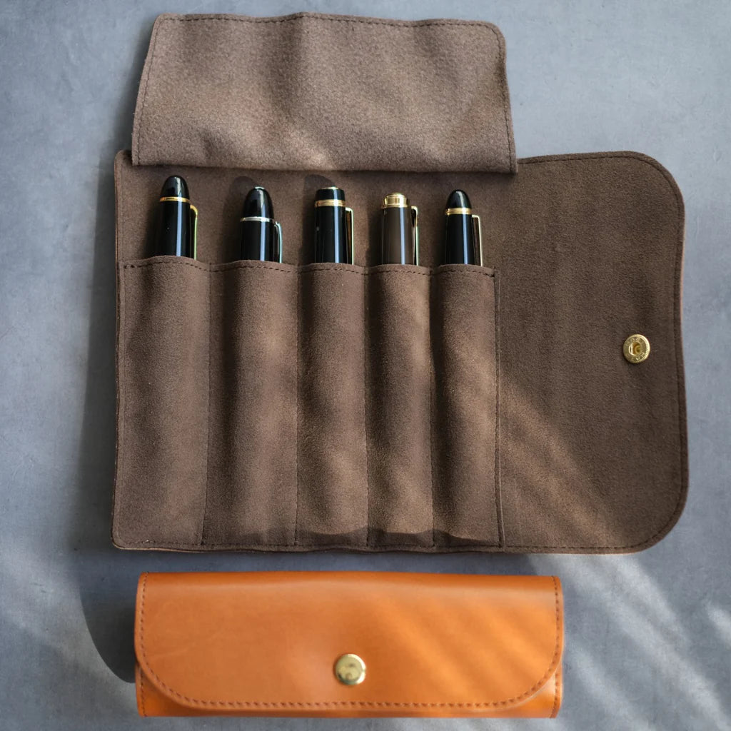5-Slot Roll Pen Case (Tochigi Leather)