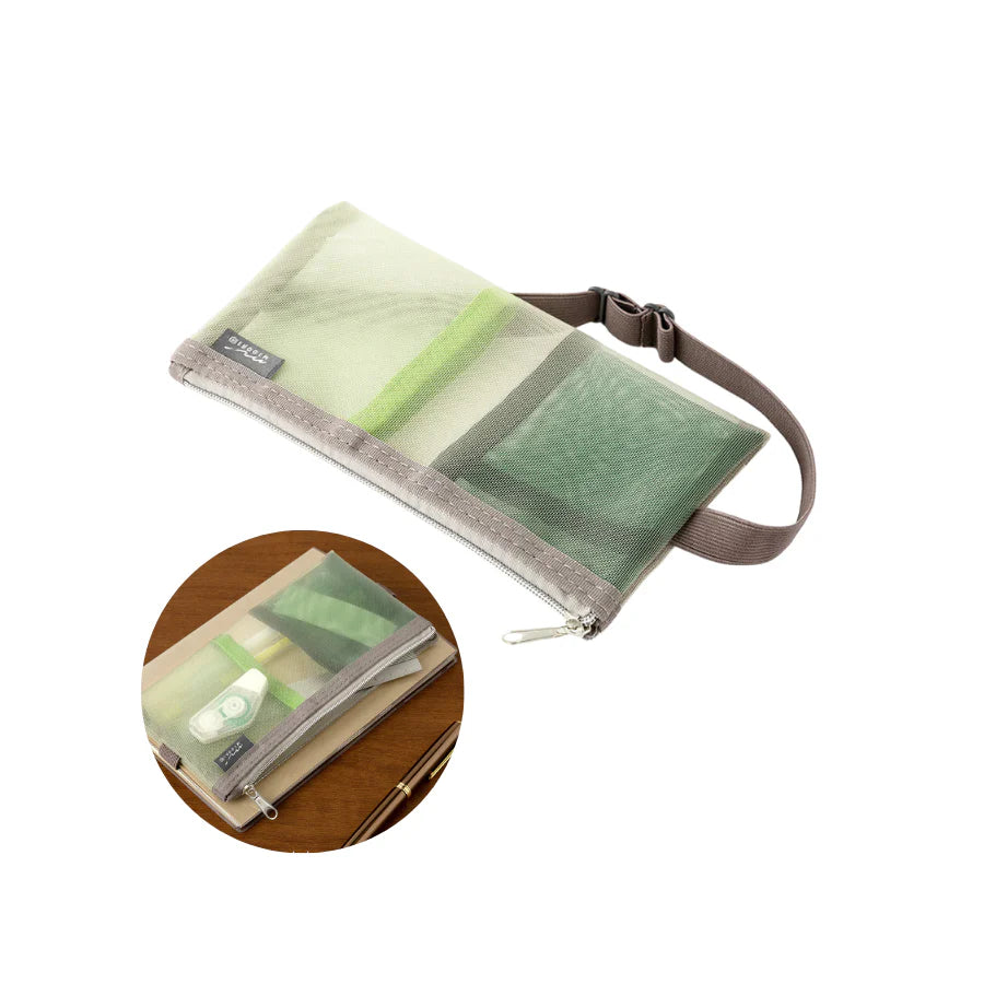 Book Band Pen Case <For B6 〜 A5> Mesh Green