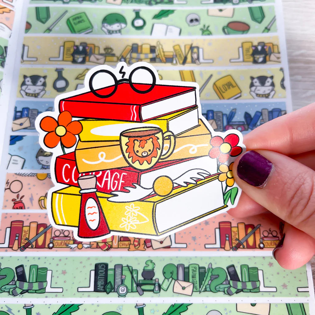 Brave Book Stack Premium Vinyl Die Cut