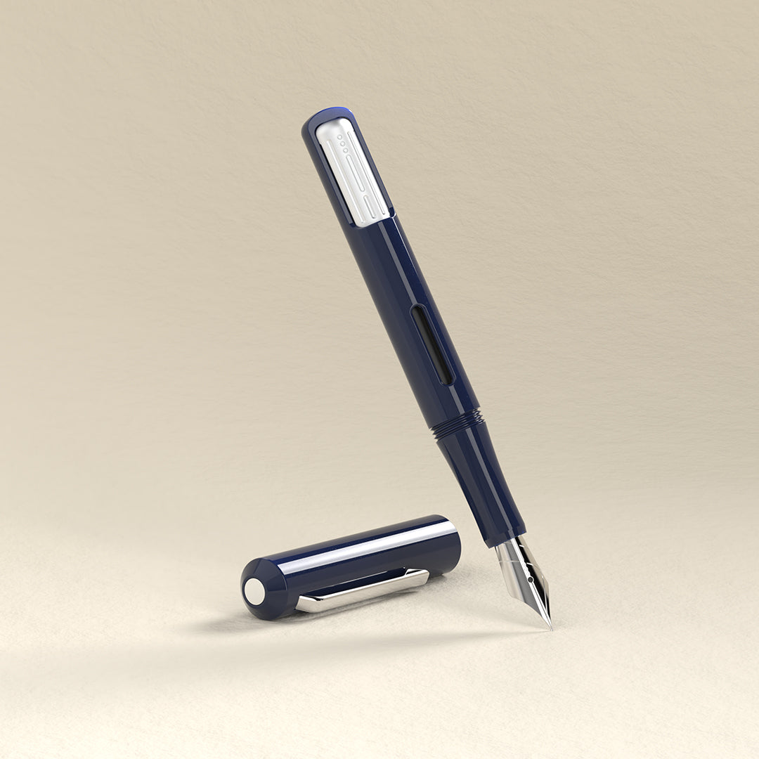 Captiva Fountain Pen - Deep Ocean Chrome
