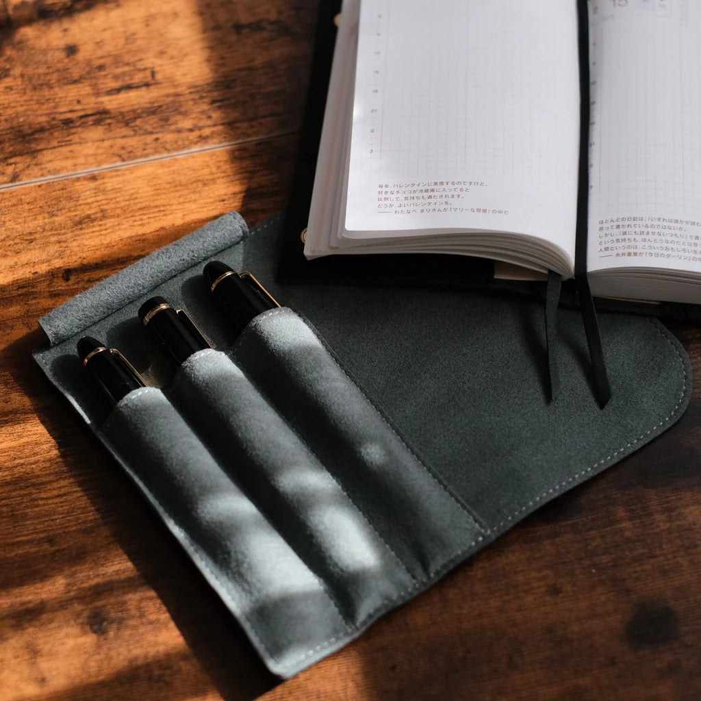 3-Slot Roll Pen Case (Tochigi Leather)
