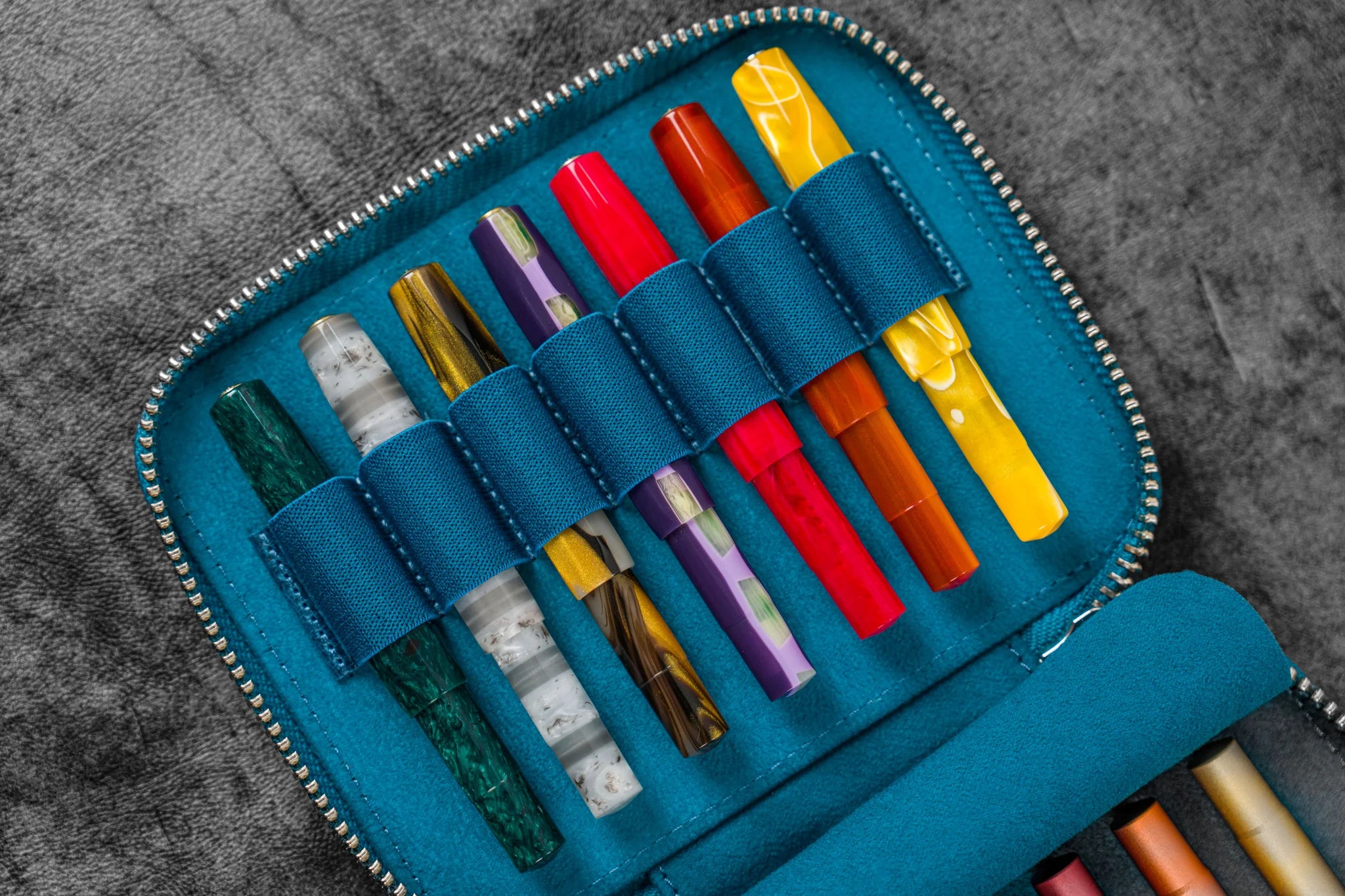 Collector Pen Case for 14 Kaweco Pens - Crazy Horse Ocean Blue