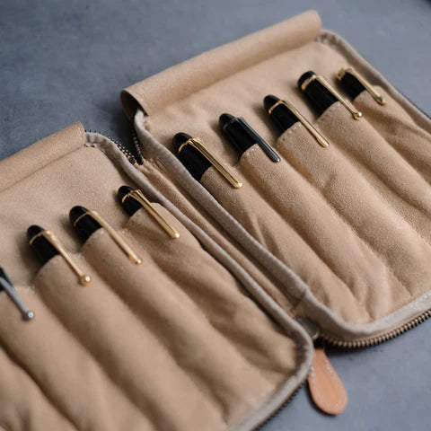 10-Slot Zip Pen Case (Tochigi Leather)