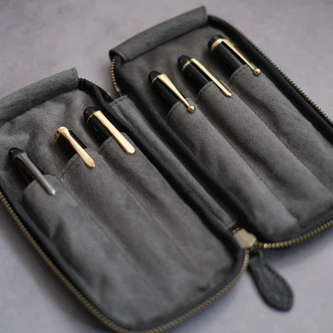 6-Slot Zip Pen Case (Tochigi Leather)