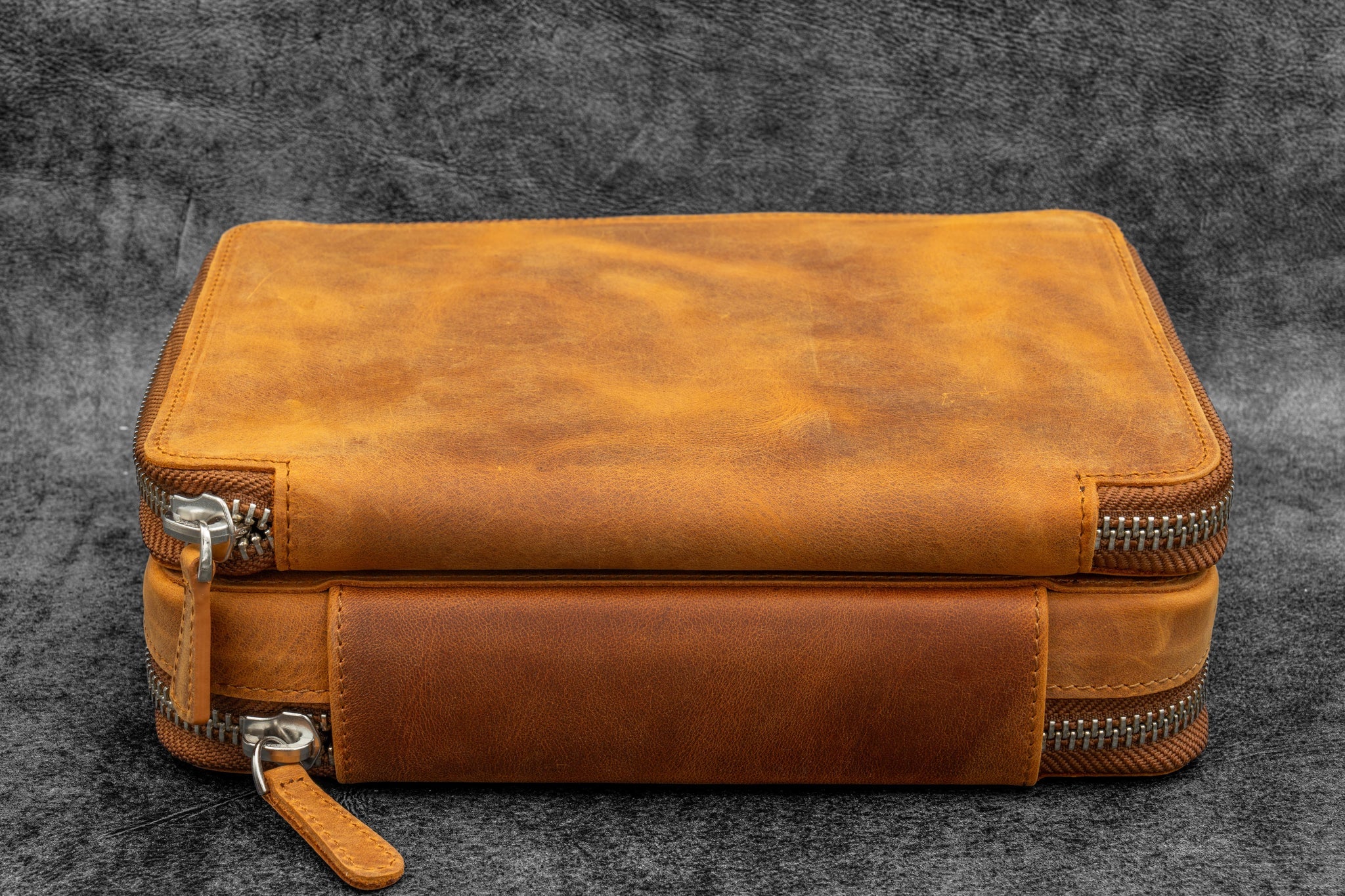 Expansi-Folio Leather Wide A5 Zip Folio - C. H. Brown