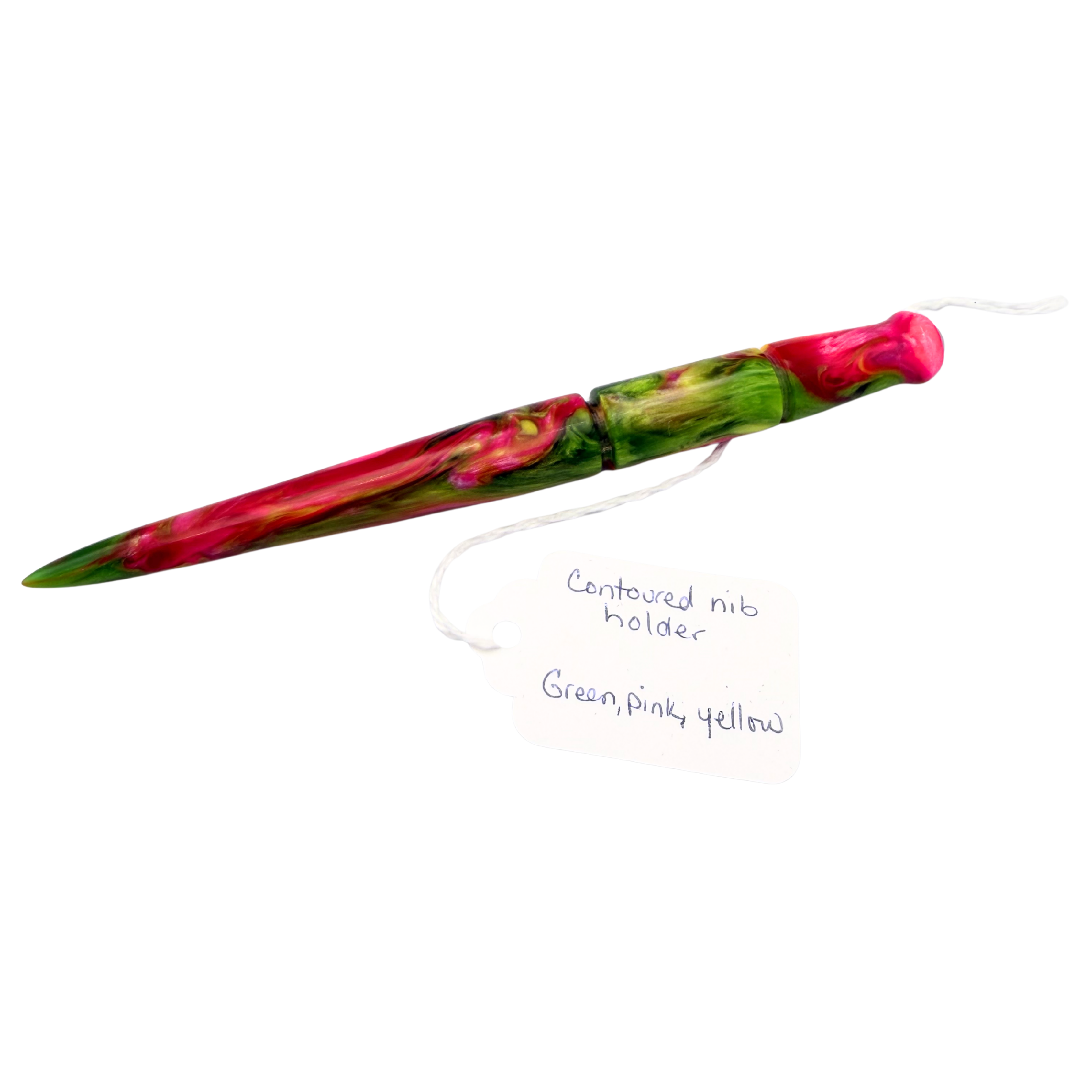 Contoured Nib Holder - Green, Pink and Yellow