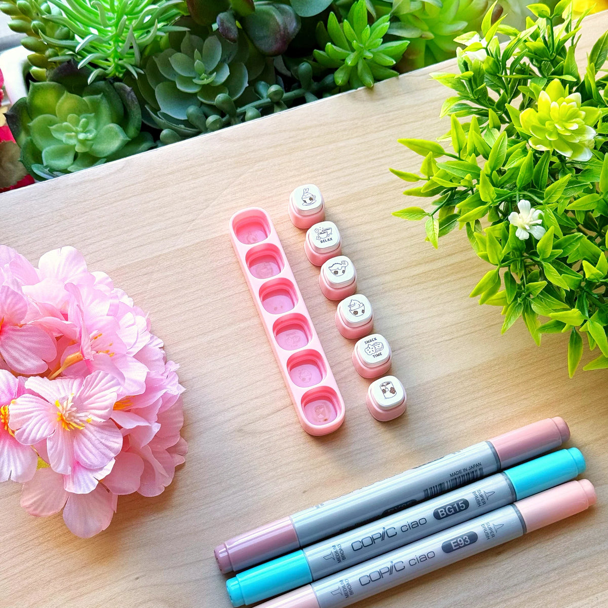 Removable Button Stamp - Sakura Cafe