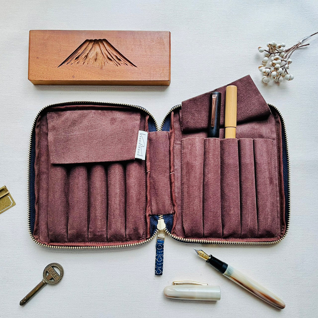 Seigaiha Zippered 10 Pen Case