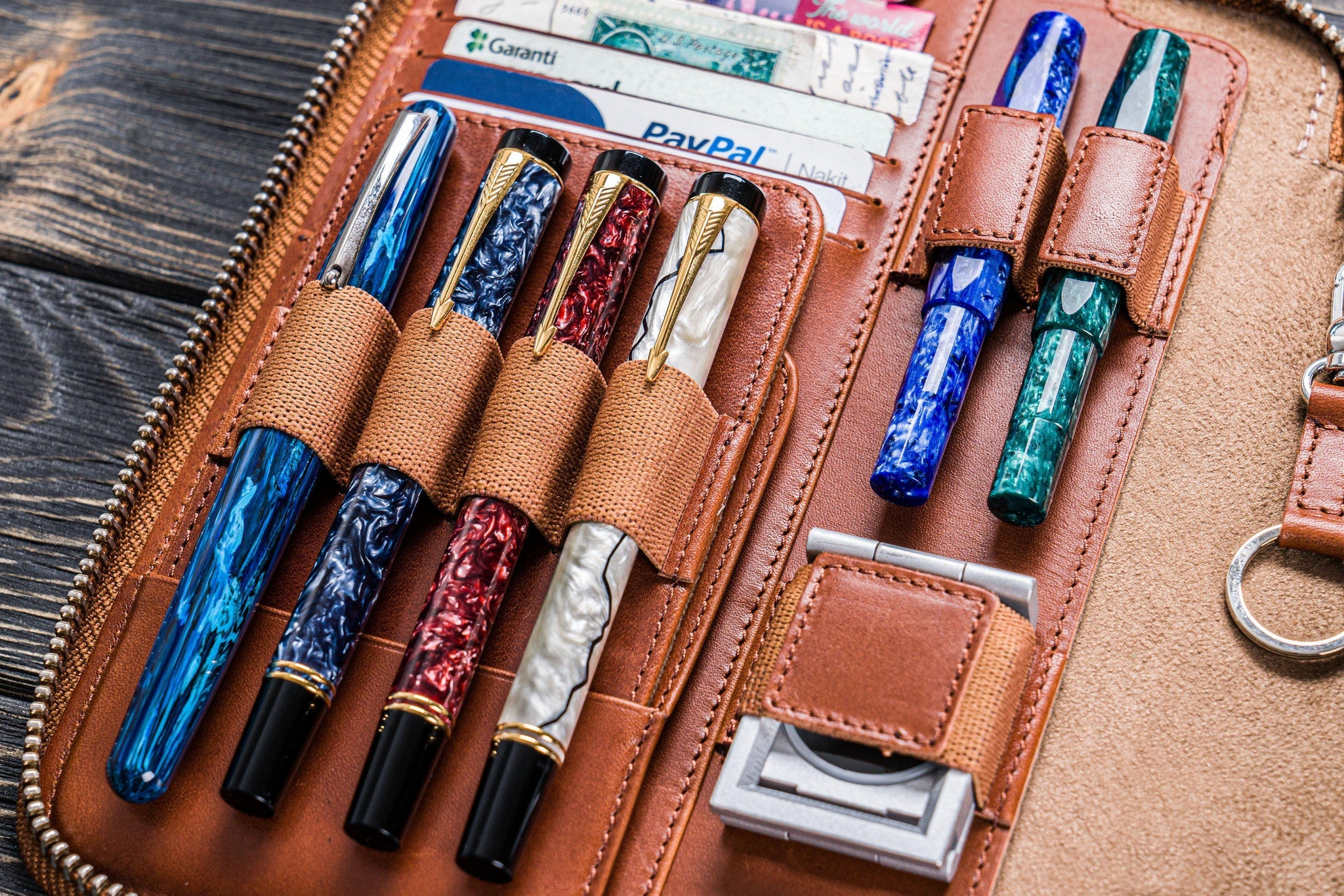 Leather Zippered A5 Notebook Folio - Brown