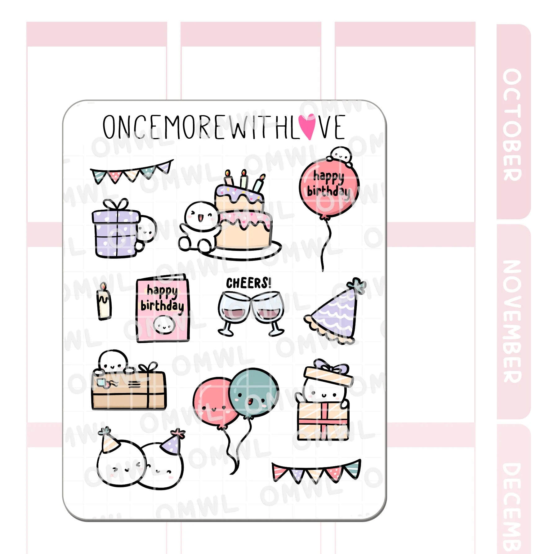 Large Birthday Deco Doodles