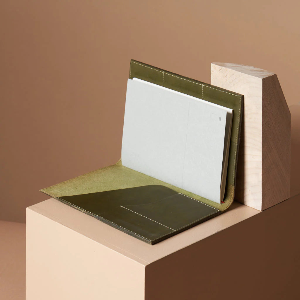 le portfolio olive green (a5)