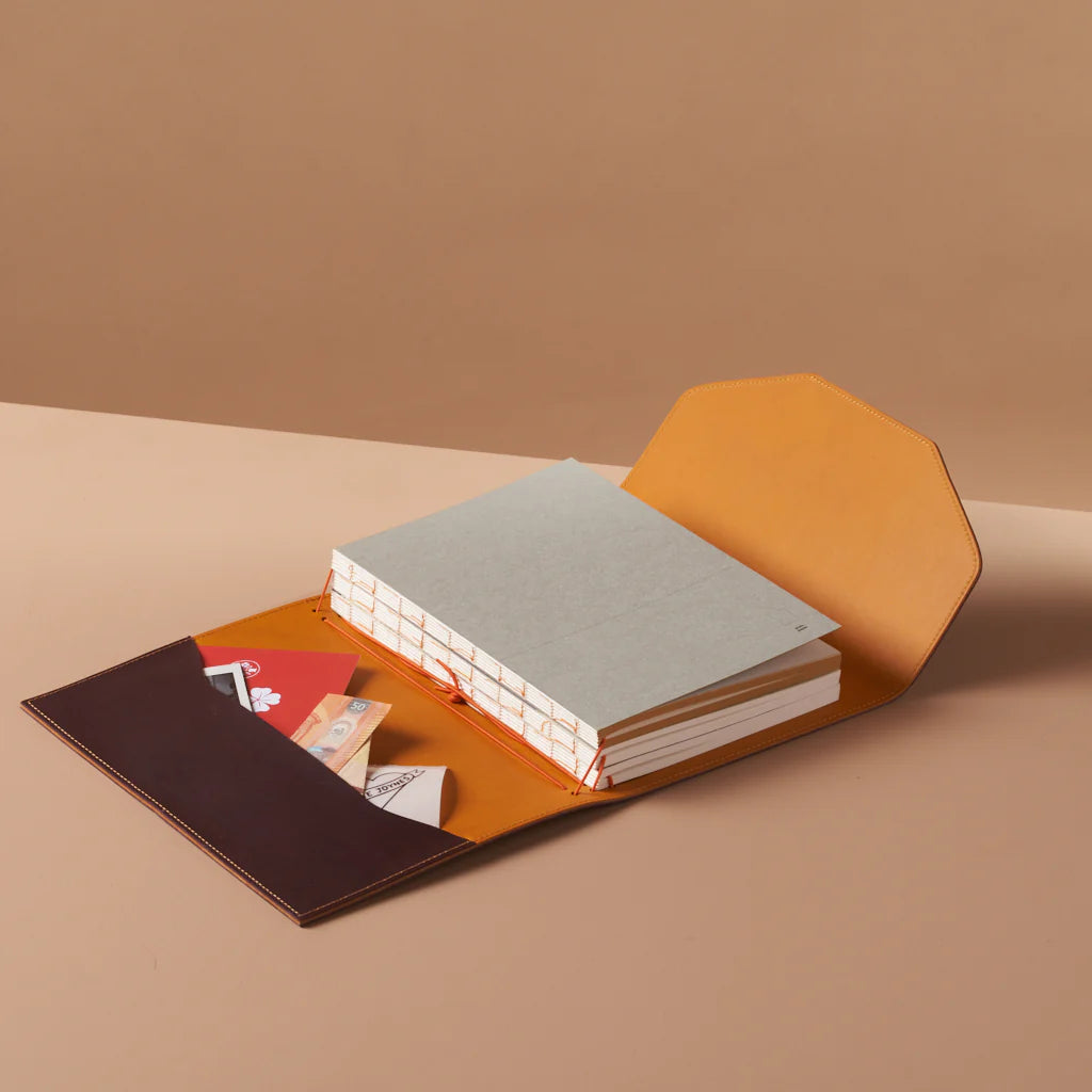 le trifold leather journal venezia & firenze (a5)