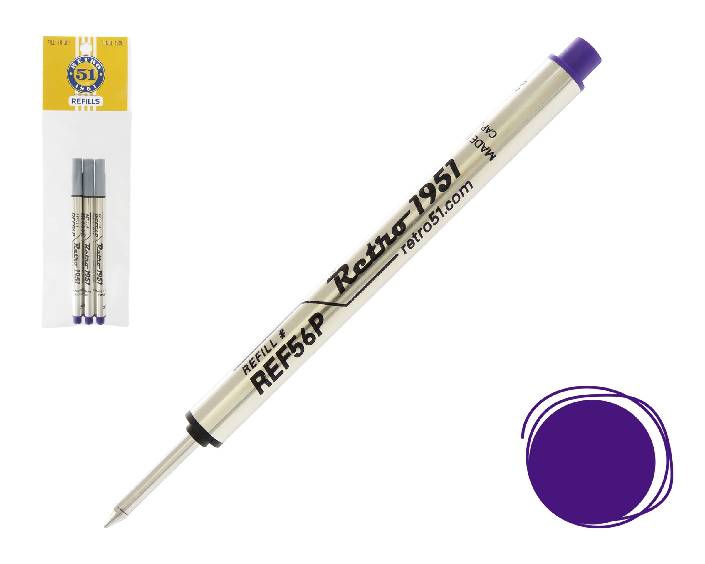 Capless Rollerball Refill 3pk