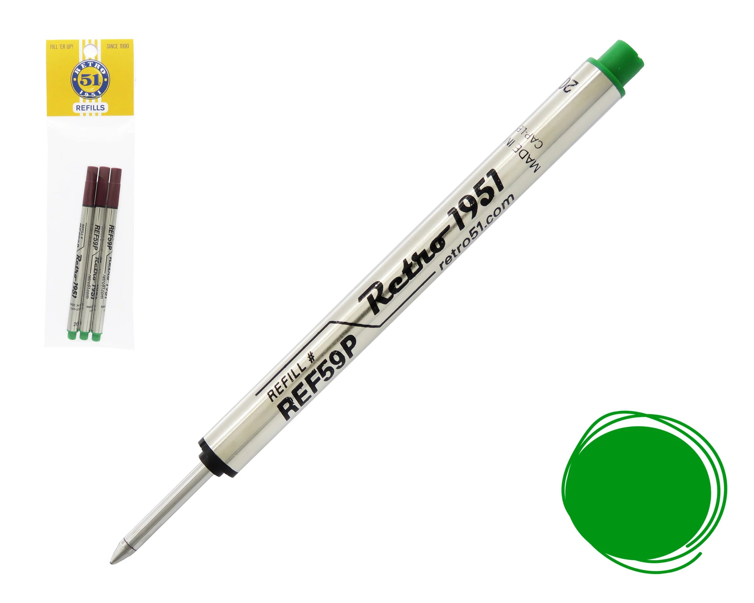Capless Rollerball Refill 3pk
