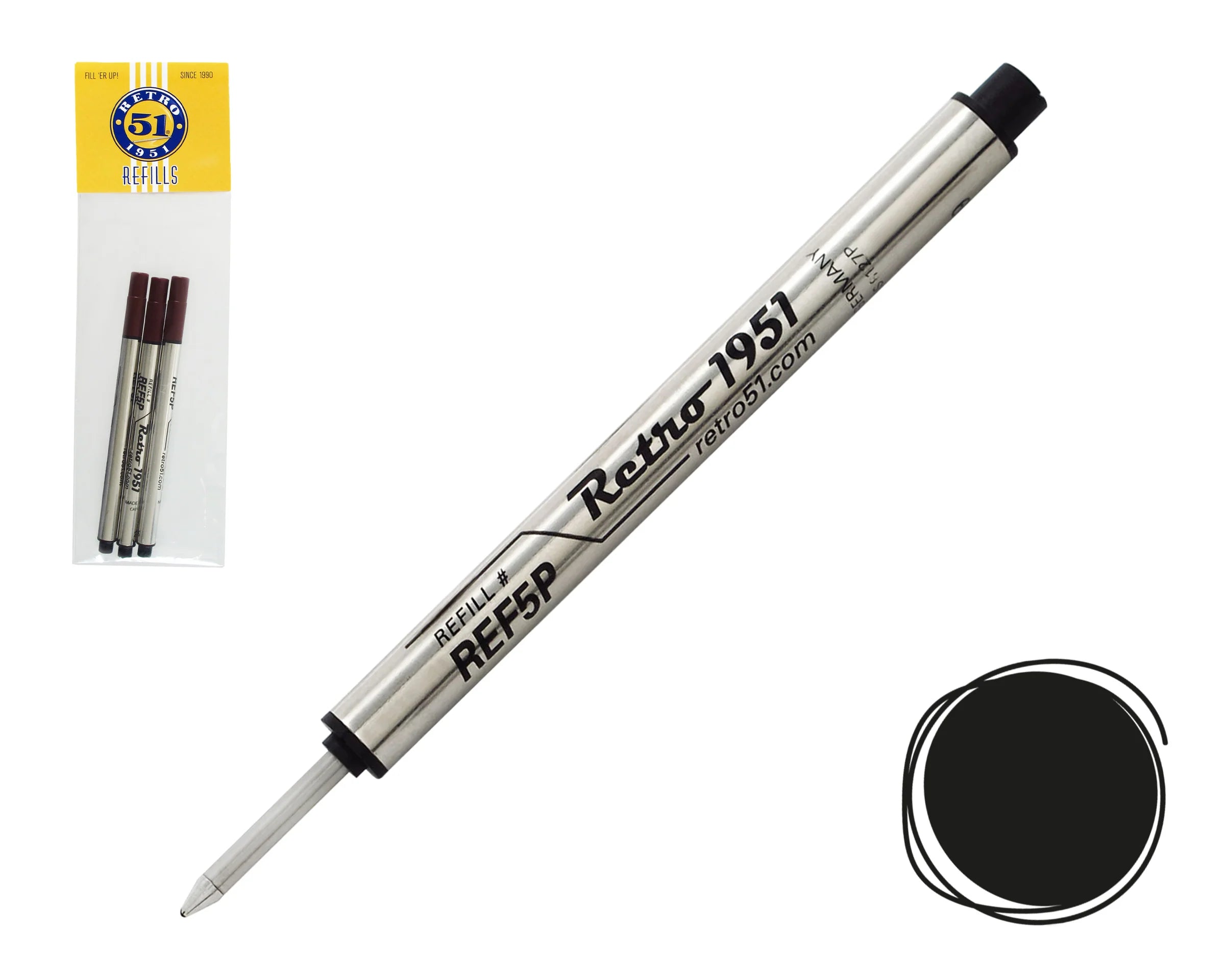 Capless Rollerball Refill 3pk