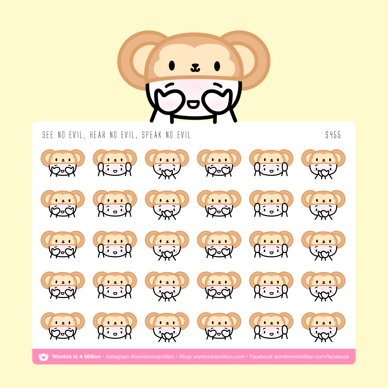 S455 | Monkey Emojis Stickers
