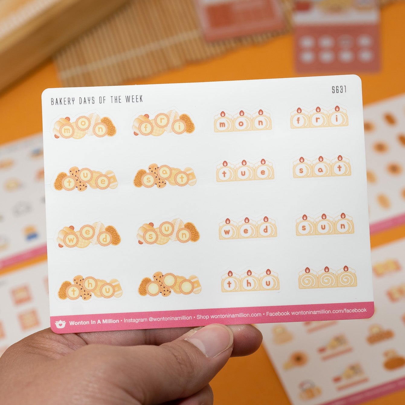 S631 | Bakery Days of the Week Planner Stickers