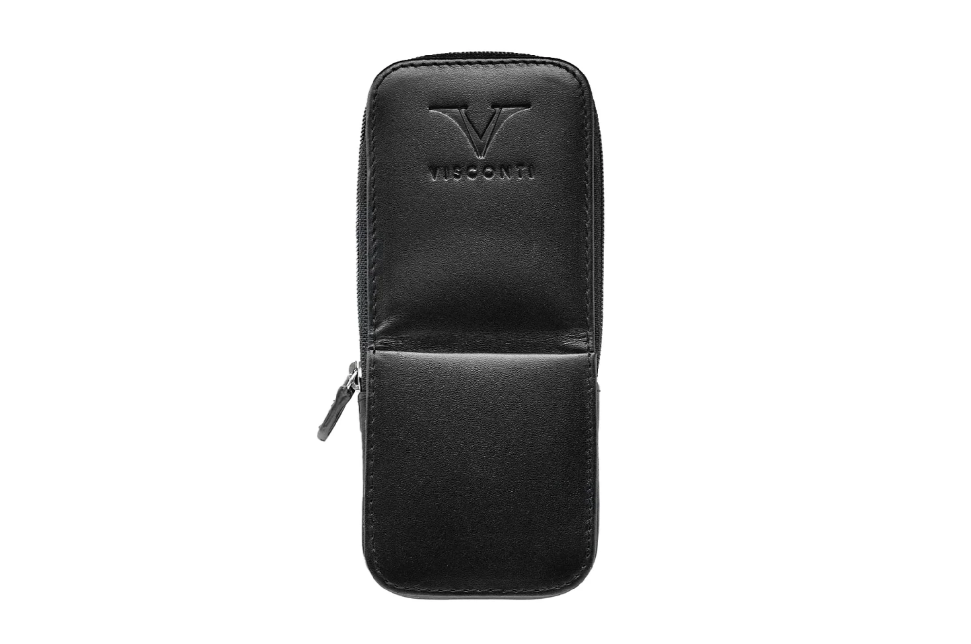 Black Leather 3 Pen Case
