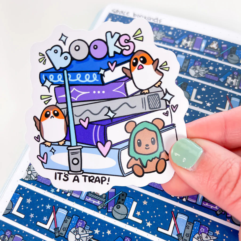 Space Trap Book Stack Premium Vinyl Die Cut